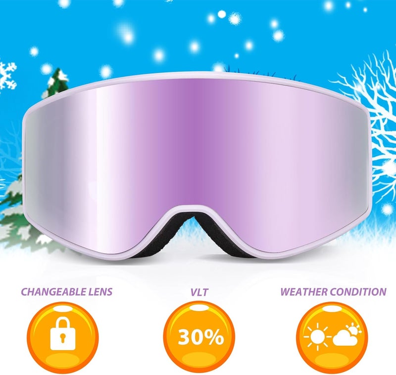 EXP VISION Ski/Snowboard Goggles Parent-child Snow Goggles Over Glasses for Men, Women Youth Kids - Image 3
